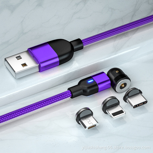 Magnetic Micro USB Cable, Magnetic Type-C Connector, 3-in-1 Charging, for iPhone, Huawei, Samsung, XiaoMi